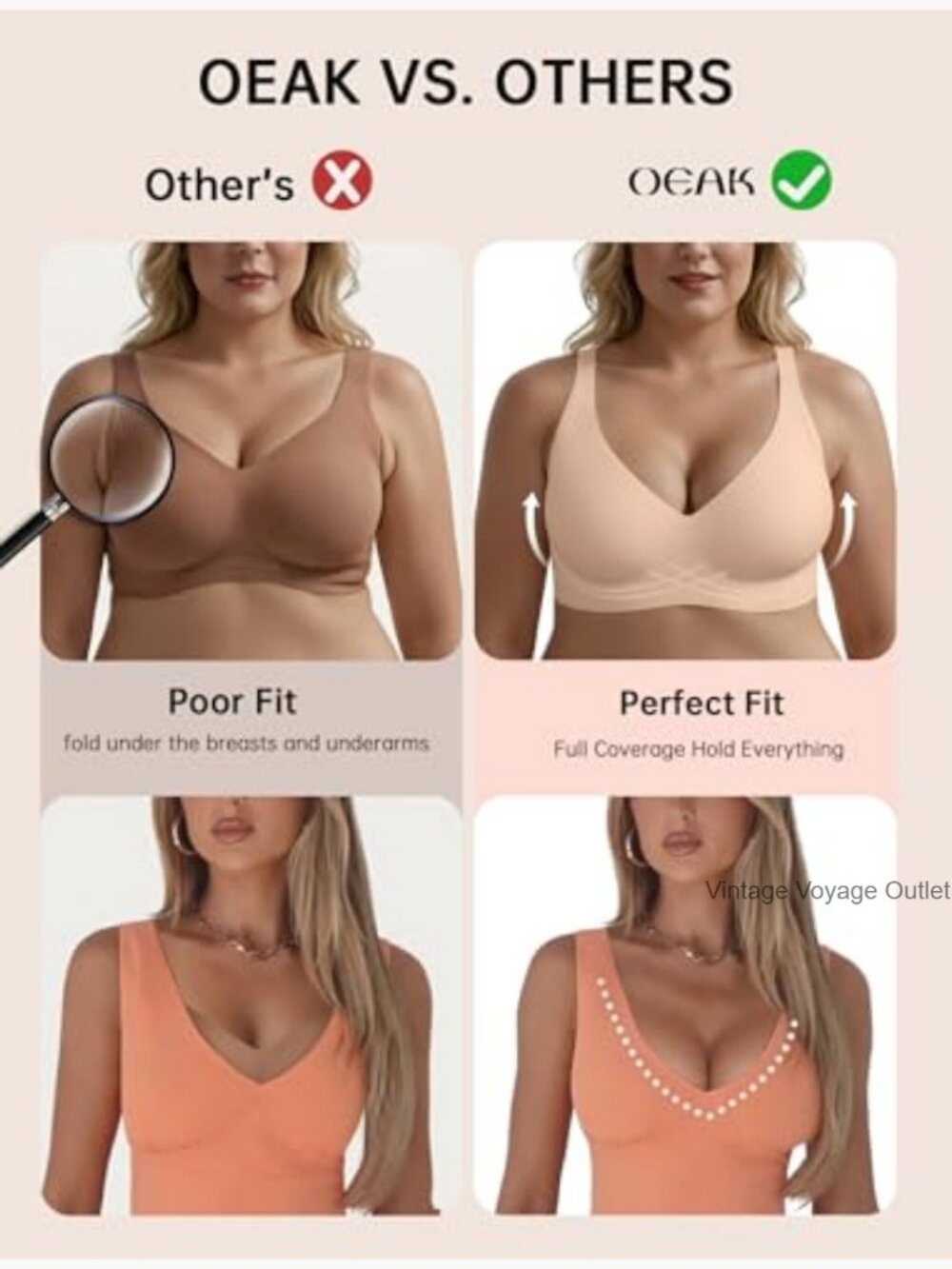 Women's Seamless Deep V Wireless Push Up Bralette View 5